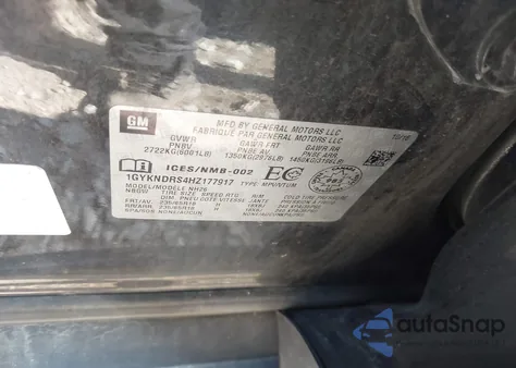 2017 Cadillac Xt5 Luxury из США, поврежденный, VIN 1GYKNDRS4HZ177917